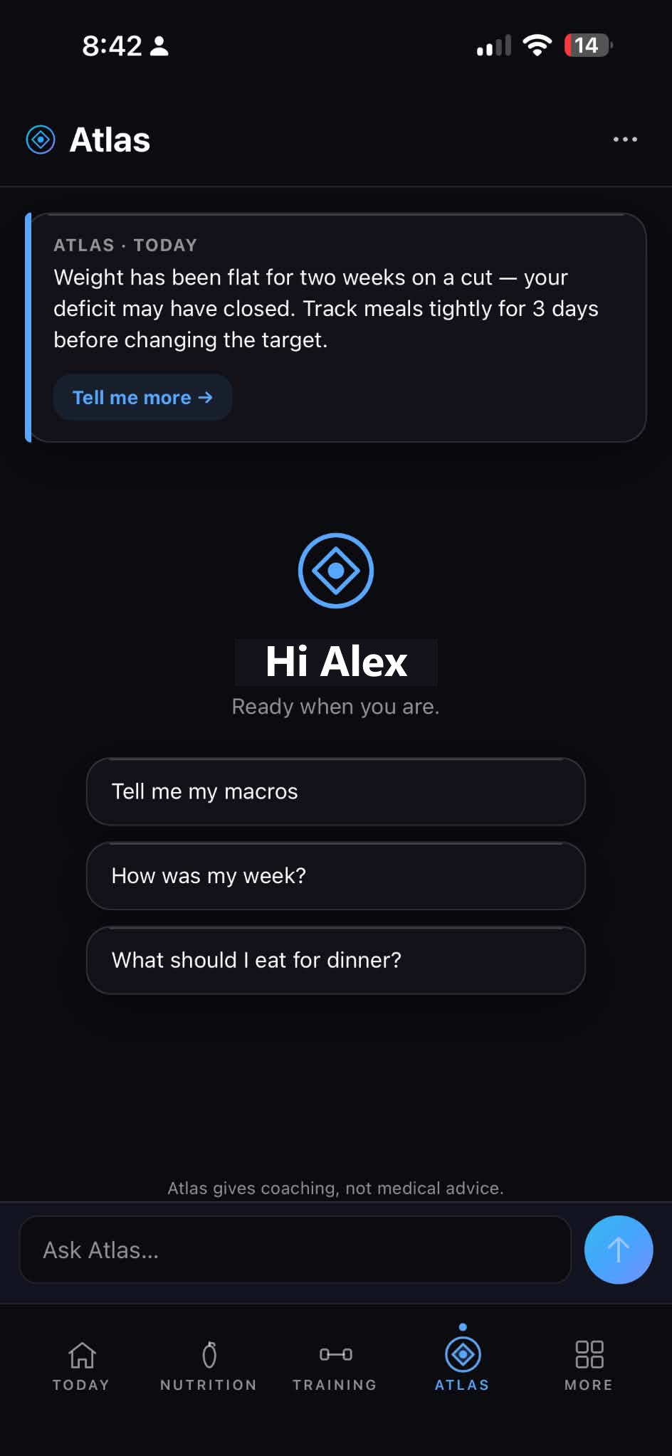 HealthX Atlas AI coach